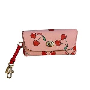 Coach Pink Cherry Heart Sunglasses Case